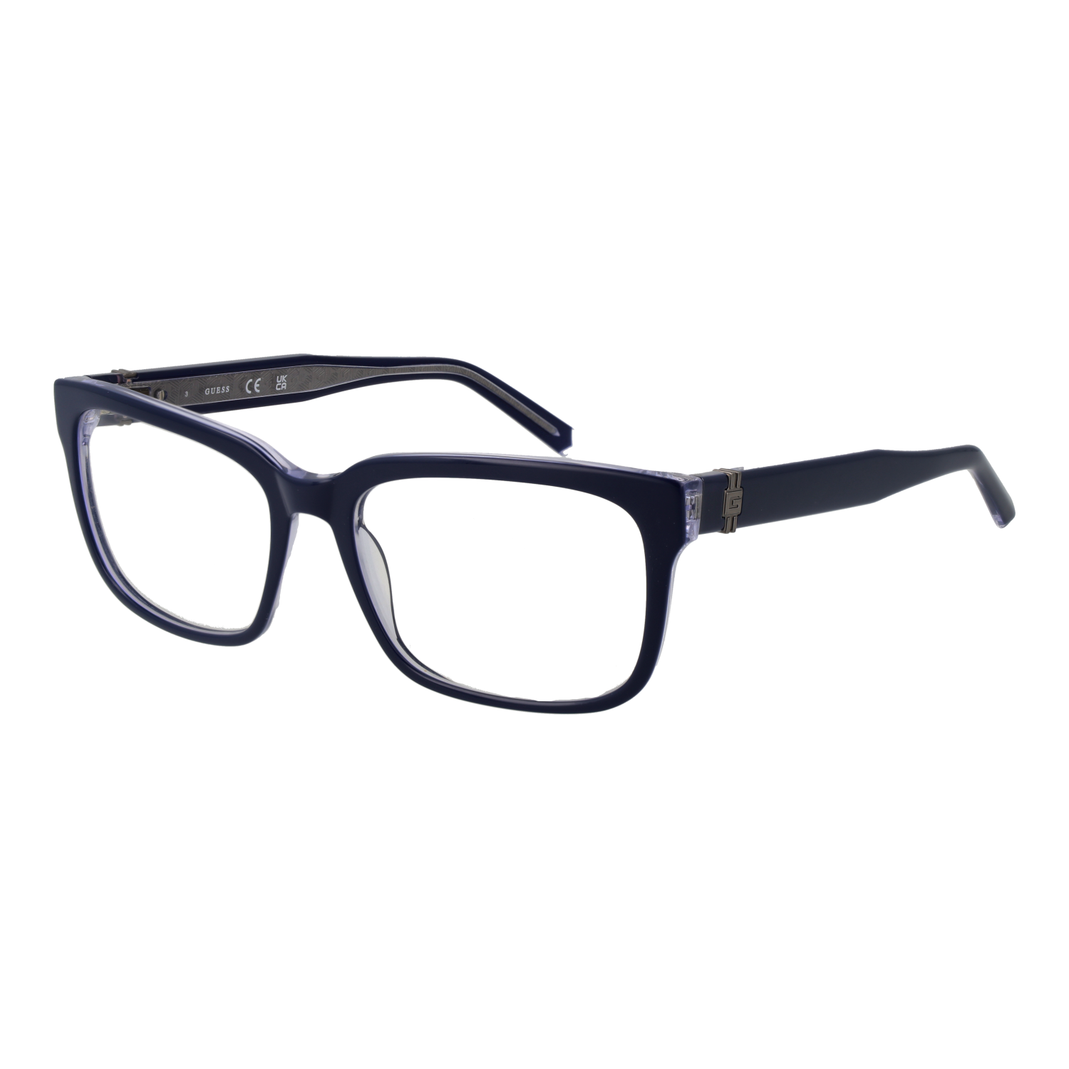 Guess Rectangle glasses in Blue with Acetate frame, model Guess Optical Frames GU50084 092 56, from Burghley & Co – Luxury eyewear UK