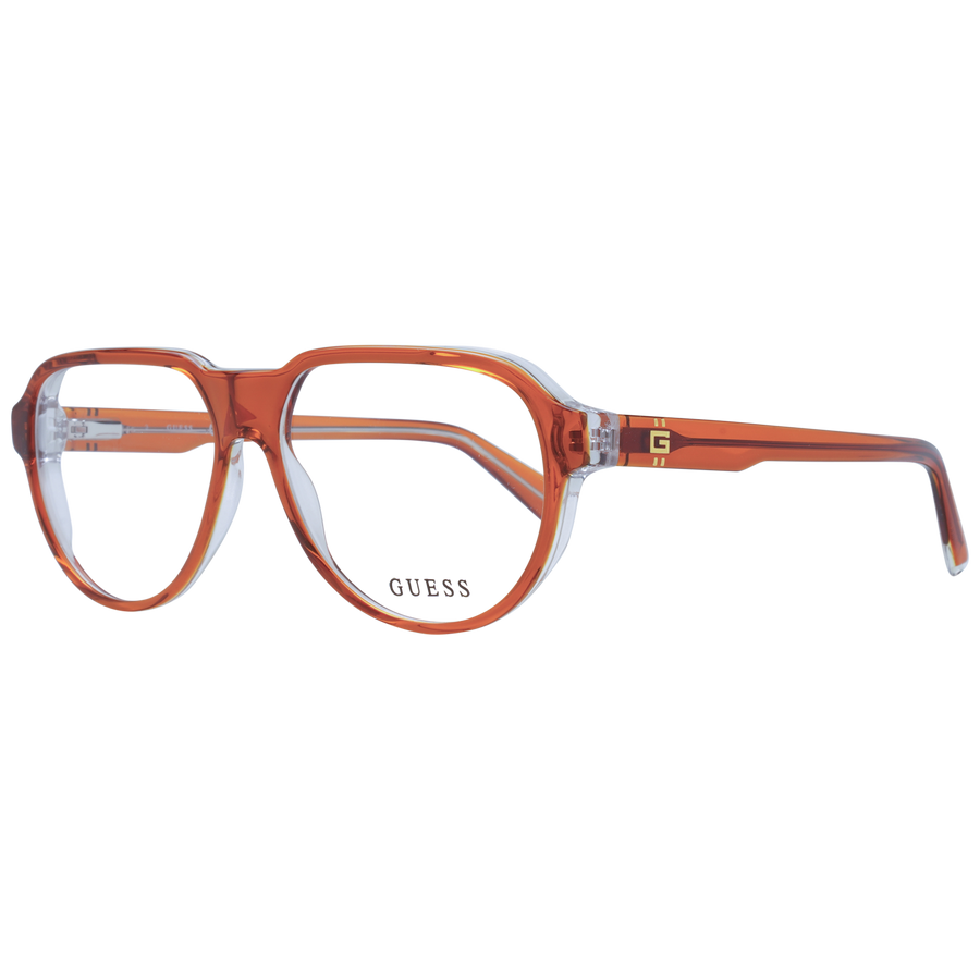 Guess Aviator glasses in Orange with Acetate frame, model Guess Optical Frames GU50090 044 56, from Burghley & Co – Luxury eyewear UK