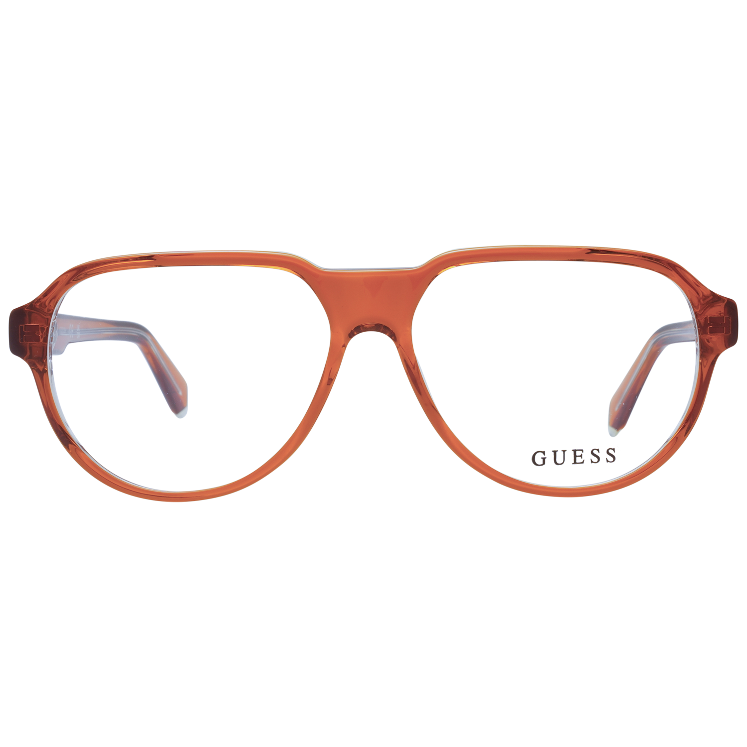 Guess Aviator glasses in Orange with Acetate frame, model Guess Optical Frames GU50090 044 56, from Burghley & Co – Luxury eyewear UK