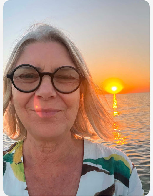 Customer wearing Burghley & Co eyewear